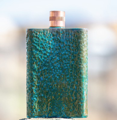 Hammered Flask Aqua