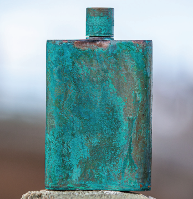 Blue-Green Patina Flask