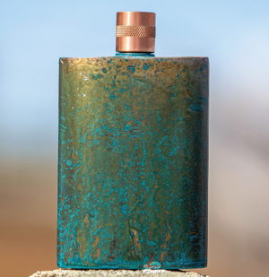 Blue-Green Patina Flask