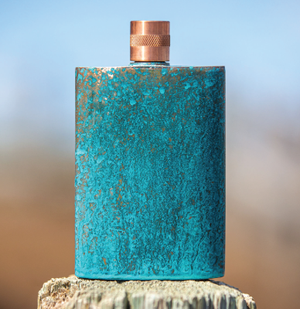 Turquoise Copper Patina Flask