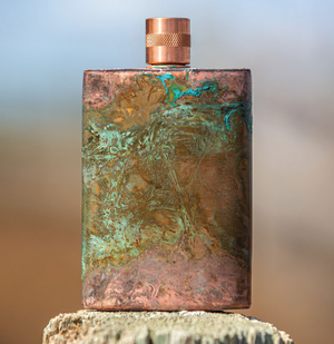 Green Copper Patina Flask