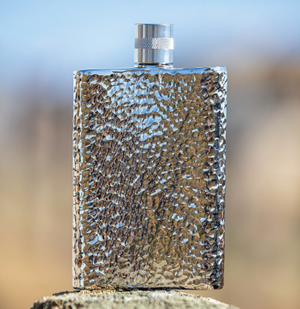 Sterling Silver Plated Copper Hammered Flask