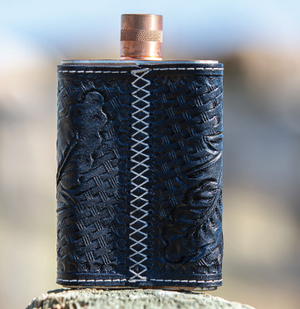 Hand Tooled Leather Copper Flask