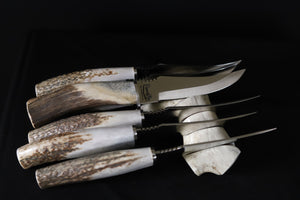 "Angus" Elk Handle Steak Knives Set (6 Knives)